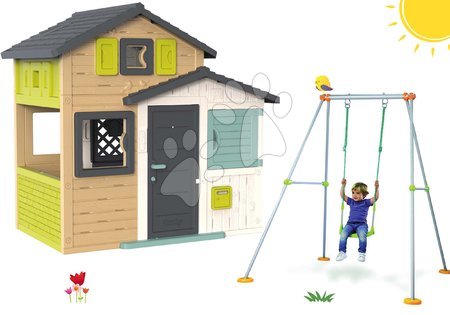 Domki z huśtawką - Zestwa Domek Przyjaciół z huśtawką w eleganckich kolorach Friends House Evo Playhouse Smoby - 30