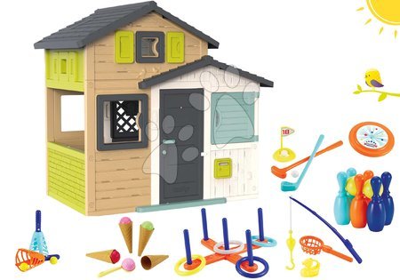 Kućice setovi  - Set kućica Prijatelja sa sportskim igrama u elegantnim bojama Friends House Evo Playhouse Smoby - 28