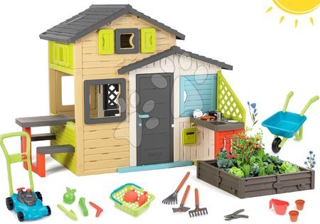 Playhouses with sandpit - Set Friends House with seating by the flower bed in elegant colors Friends House Evo Playhouse Smoby - 47
