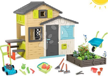 Case per bambini con sabbiera - Set Casetta degli Amici in colori eleganti Friends House Evo Playhouse Smoby