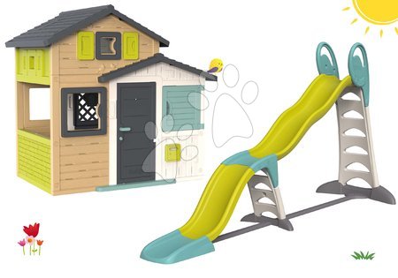 Domečky se skluzavkou - Set domeček Přátel s 2v1 skluzavkou v elegantních barvách Friends House Evo Playhouse Smoby - 31