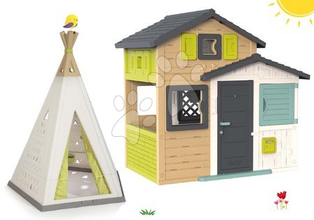 Kerti játszóház szettek  - Szett Jóbarátok házikó és 2in1 sátor kertbe és szobába Friends House Evo Playhouse Smoby - 41