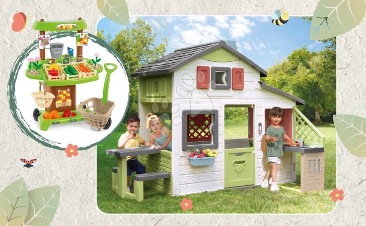 Sets de casitas - Set casita de Amigos y puesto de verduras Bio Friends House Life Smoby - 9