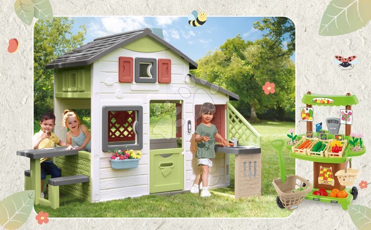 Sets de casitas - Set casita de Amigos y puesto de verduras Bio Friends House Life Smoby - 15