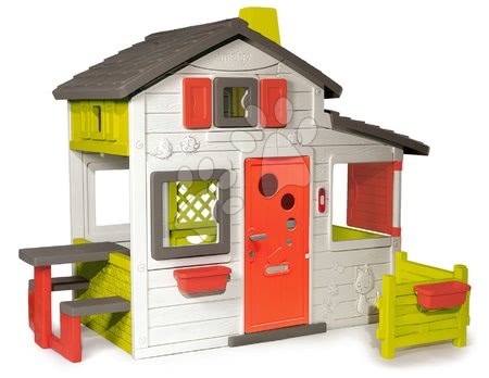 Otroške hišice - Hišica Friends House Smoby z vrtom in polnimi vrati