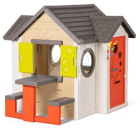 Kerti játszóházak - Házikó My House Smoby piknik asztallal és teljes bejárati ajtóval