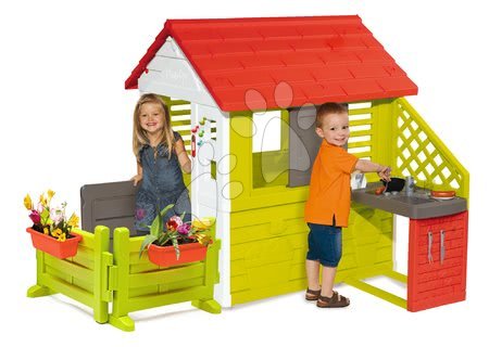 Otroške hišice - Hišica Pretty Nature Smoby s kuhinjo vrtičkom in elektronskim zvončkom_1