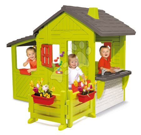 Cabanes avec toboggan pour enfants - Maison de jardinier Neo Floralie Smoby - 3