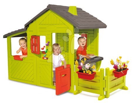 Cabanes avec toboggan pour enfants - Maison de jardinier Neo Floralie Smoby - 1