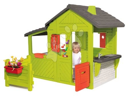 Cabanes avec toboggan pour enfants - Maison de jardinier Neo Floralie Smoby - 19