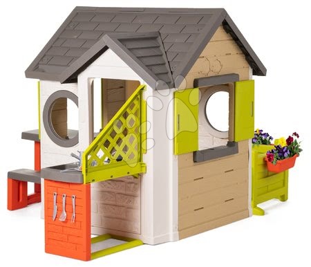 Igračke za djecu od 2 do 3 godine - Kućica My Neo House DeLuxe Smoby s rješenjem nadgradnje i ljuljačkom_1