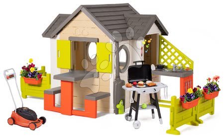 Igračke za djecu od 2 do 3 godine - Kućica My Neo House DeLuxe Smoby proširena s vrtnim grilom i kosilicom Black&Decker