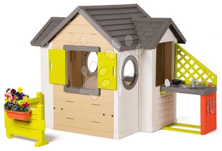 Výhodné sety hračiek - Domček prírodný My New House Smoby rozšíriteľný s kuchynkou od 24 mes
