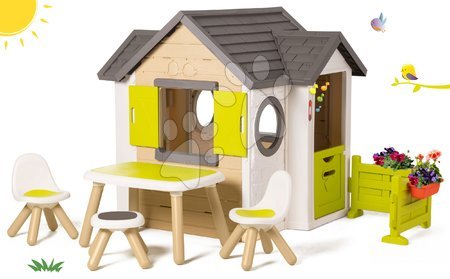 Kerti játszóházak bútorral  - Házikó natúr My New House Smoby