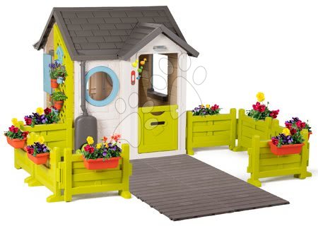 Igračke za djecu od 2 do 3 godine - Vrtna kućica Garden House Smoby sa savršenom opremom s dvorištem na vrtu od 24 mjes