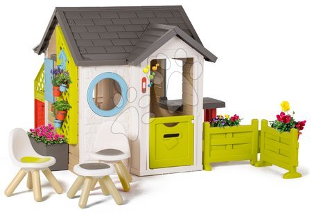 Igračke za djecu od 2 do 3 godine - Vrtna kućica Garden House Smoby s izuzetnom opremom i tri stolice od 24 mjes