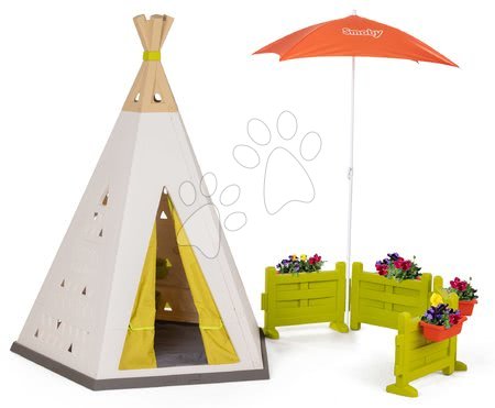 Căsuţe de grădină - Cort bej Indoor&Outdoor Teepee Evolutive Smoby