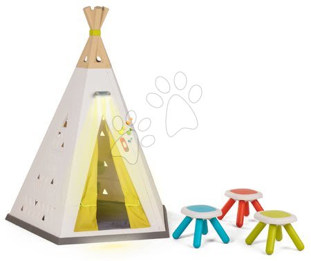 Kerti játszóházak gyerekeknek - Sátor natúr Indoor&Outdoor Teepee Evolutive Smoby