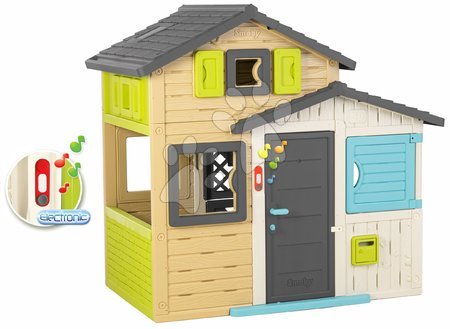 Smoby - Hišica Prijateljev z zvončkom v elegantnih barvah Friends House Evo Playhouse Smoby