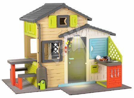 Smoby - Hišica Prijateljev osnovni set v elegantnih barvah Friends House Evo Playhouse Smoby