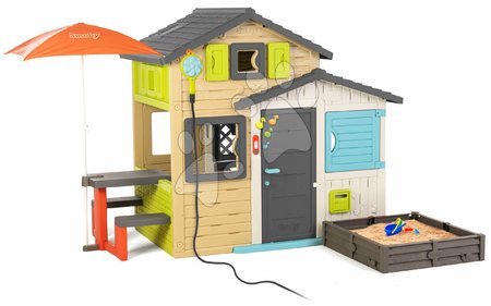 Soprattutto solo qui - Casetta degli Amici con tavolo e ombrellone in colori eleganti Friends House Evo Playhouse Smoby - 16