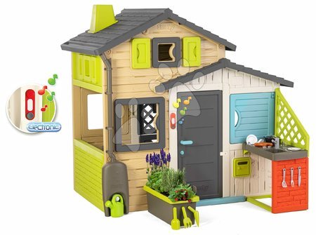 Kerti játszóházak gyerekeknek - Házikó Jóbarátok virágtartóval a konyhánál elegáns színekben Friends House Evo Playhouse Smoby - 7