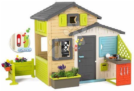 Kleine Spielhäuser für Kinder - Spielhaus der Freunde mit Kräutergarten in der Nähe der Küche Friends House Evo Playhouse Smoby