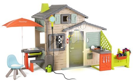 Ekskluzivno kod nas - Dom prijatelja s ekološkom kuhinjom ispod lampe u prirodnim bojama Friends House Evo Playhouse Green Smoby