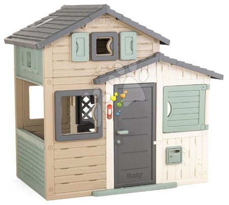 Kids' playhouses | Page 3 - Domček Priateľov ekologický so zvončekom v prírodných farbách Friends House Evo Playhouse Green Smoby