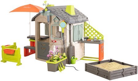 Hračky pre deti od 2 do 3 rokov - Domček ekologický pre záhradníkov v prírodných farbách Neo Jura Lodge Playhouse Green Smoby