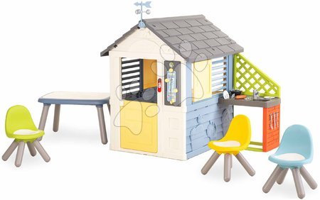 Újdonság - Házikó meteorológiai állomás kerti asztallal és székekkel Négy évszak 4 Seasons Playhouse Smoby