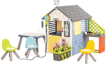 Hračky pre deti od 2 do 3 rokov - Domček meteorologická stanica so záhradným posedením Štyri ročné obdobia 4 Seasons Playhouse Smoby