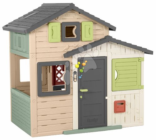 Casitas para niños | Página 3 - Casa de Amigos con campanita en colores naturales Friends House Evo Playhouse Life Smoby