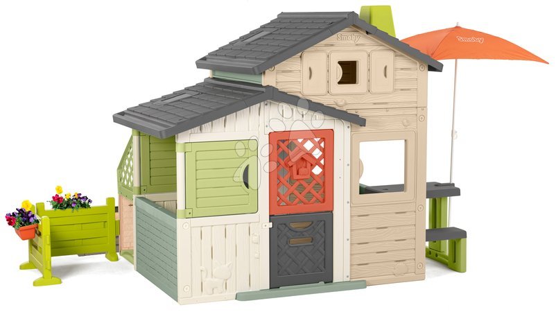 Smoby | Página 2 - Casa de Amigos ecológica con área de descanso en el jardín en colores marrones naturales Casa de Amigos Evo Playhouse Green S_1