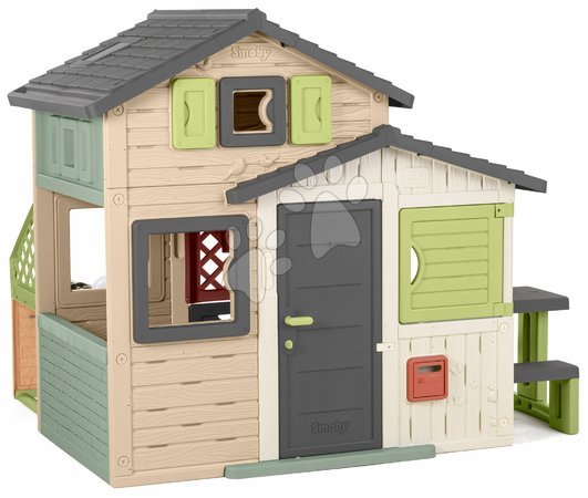 Speziell nur bei uns  | Seite 4 - Spielhaus der Freunde mit einer Gartenecke in der Nähe der Küche in natürlichen Brauntönen House Evo Grün Smoby_1
