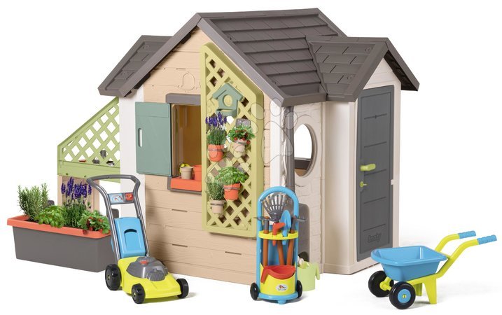 Spielhaus-Sets für Kinder - Gartenhaus für Gärtner mit Rasenmäher Garden House Life Smoby