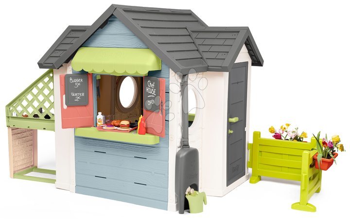 Plastikspielhäuser für Kinder | Seite 6 - Set Spiehaus mit Gartenrestaurant Chef House DeLuxe Smoby