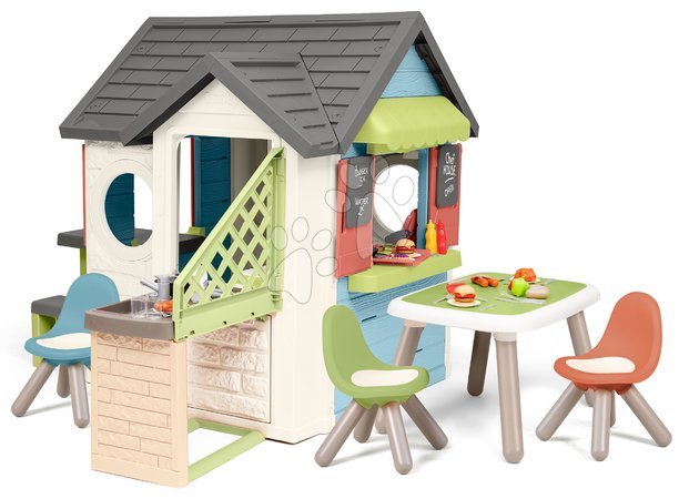 Plastikspielhäuser für Kinder | Seite 6 - Spielhaus mit Laden und Restaurant mit Zaun Chef House Life Smoby