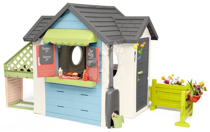 Spielhäuser mit Möbeln - Spielhaus mit Laden und Restaurant mit Zaun Chef House Life Smoby - 3