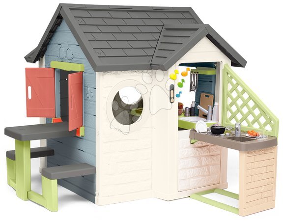 Plastikspielhäuser für Kinder | Seite 6 - Haus mit Geschäft und Restaurant mit Tisch Chef House Life Smoby