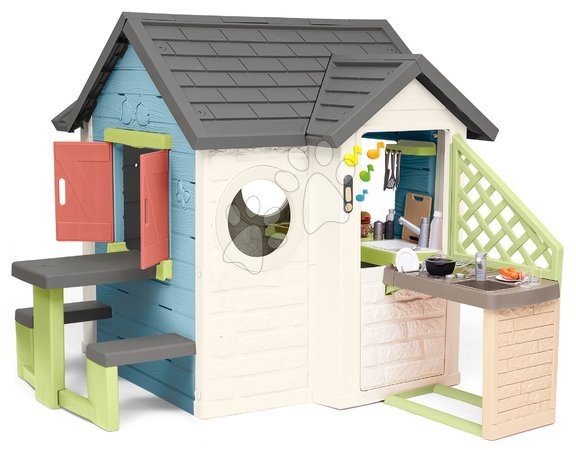 Plastikspielhäuser für Kinder | Seite 6 - Spielhaus mit Geschäft und Restaurant mit Tisch Chef House Life Smoby