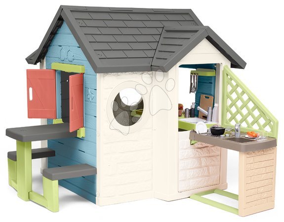 Plastikspielhäuser für Kinder | Seite 6 - Spielhaus mit Geschäft und Restaurant mit Tisch Chef House Life Smoby