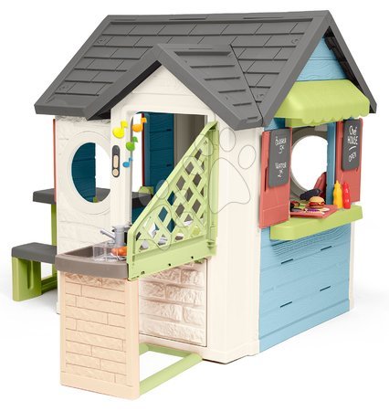 Plastikspielhäuser für Kinder | Seite 6 - Spielhaus mit Geschäft und Restaurant mit Tisch Chef House Life Smoby_1