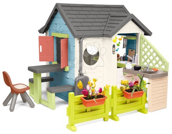 Plastikspielhäuser für Kinder | Seite 6 - Spielhaus mit Geschäft und Restaurant mit Stuhl Chef House Life Smoby