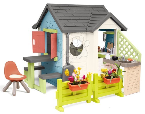 Plastikspielhäuser für Kinder | Seite 6 - Spielhaus mit Geschäft und Restaurant mit Stuhl Chef House Life Smoby