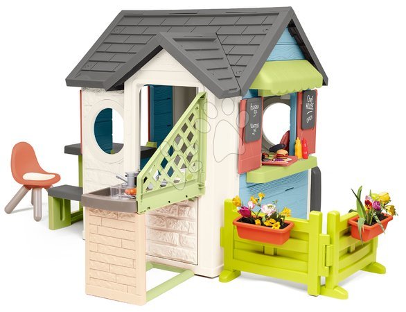 Plastikspielhäuser für Kinder | Seite 6 - Spielhaus mit Geschäft und Restaurant mit Stuhl Chef House Life Smoby_1