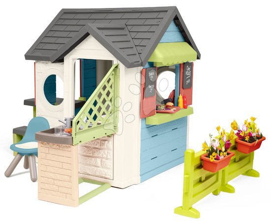 Plastikspielhäuser für Kinder | Seite 6 - Spielhaus mit Restaurant und Geschäft mit Tisch Chef House Life Smoby