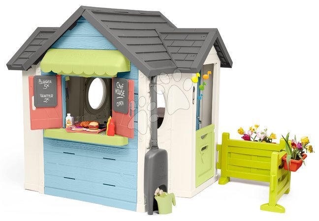 Plastikspielhäuser für Kinder | Seite 6 - Spielhaus mit Restaurant und Geschäft mit Vorgarten Chef House Life Smoby_1