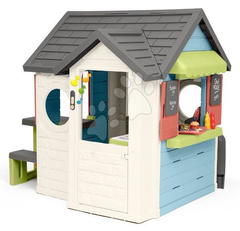 Spielhäuser für Kinder - Spielhaus mit Restaurant und Geschäft mit Vorgarten Chef House Life Smoby - 3