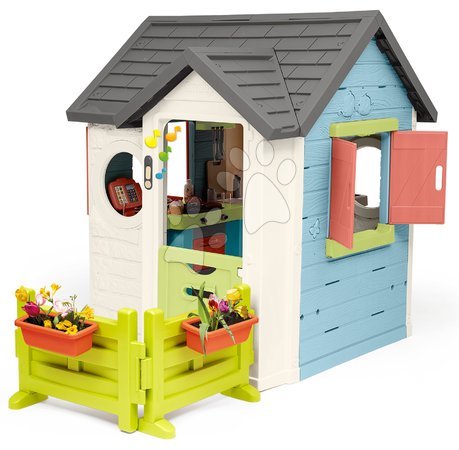 Spielhäuser für Kinder - Spielhaus mit Restaurant und Geschäft mit lebendigem Zaun Chef House Life Smoby - 2
